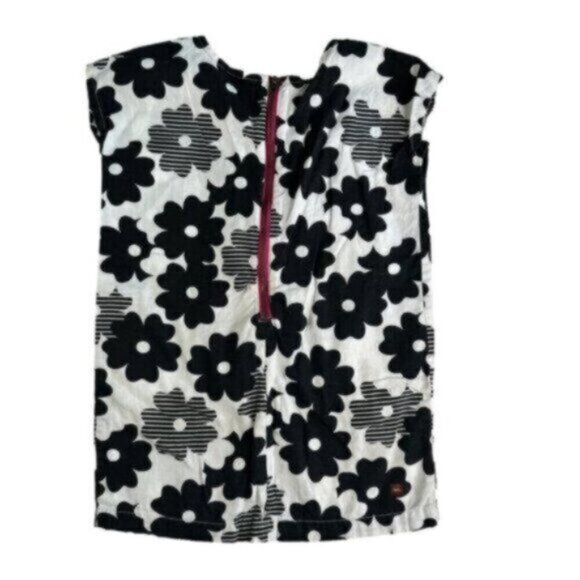 Tea Collection | Black & White Flower Toddler Girl Shift Dress Size 4T - Picture 7 of 7